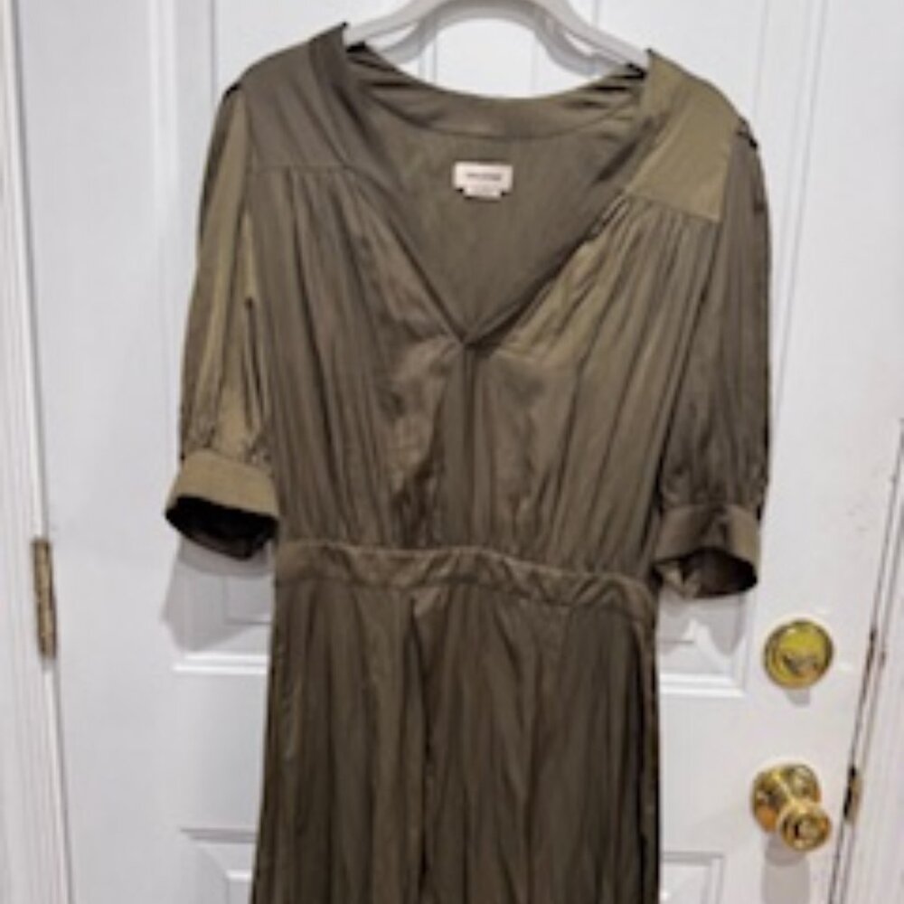 Zadig & Voltaire Olive Midi V-Neck Dress